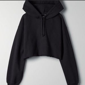 Aritzia TNA Black cropped hoodie